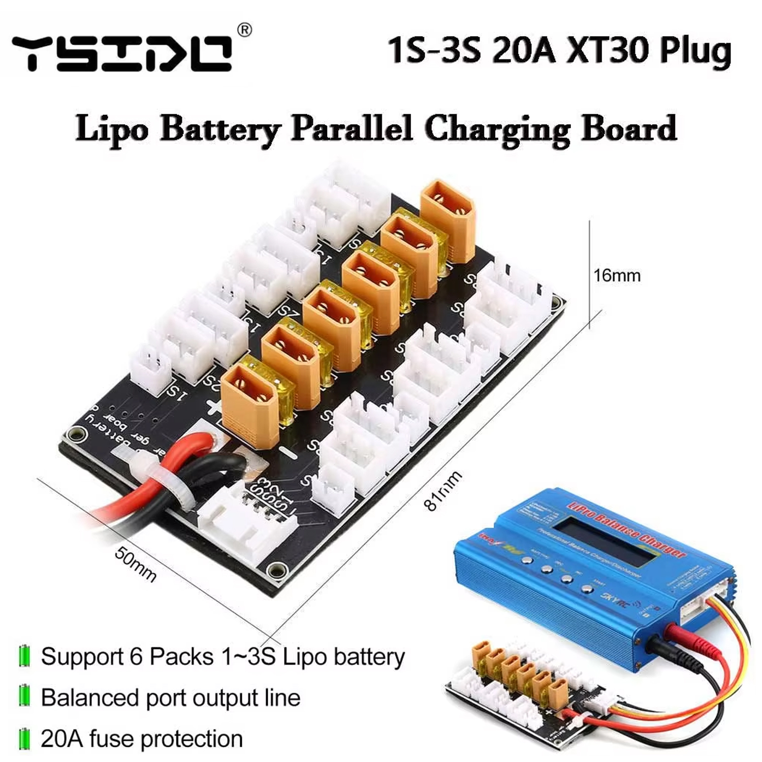 Drone Battery Parallel Board - YSIDO Lipo Battery Parallel Charging Board
