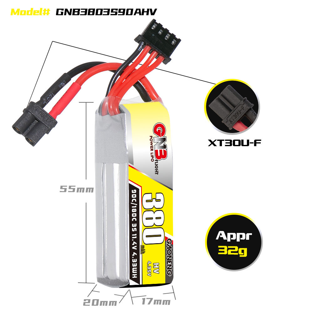 GNB GAONENG 3S 11.4V HV 380mah - Drone Battery High Voltage ulasan dan harga