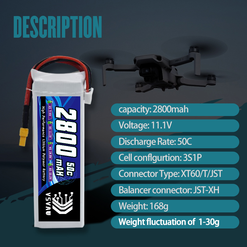 VSVAW 3S 2800mAh Lipo Battery  - Drone Battery 3S ulasan dan harga