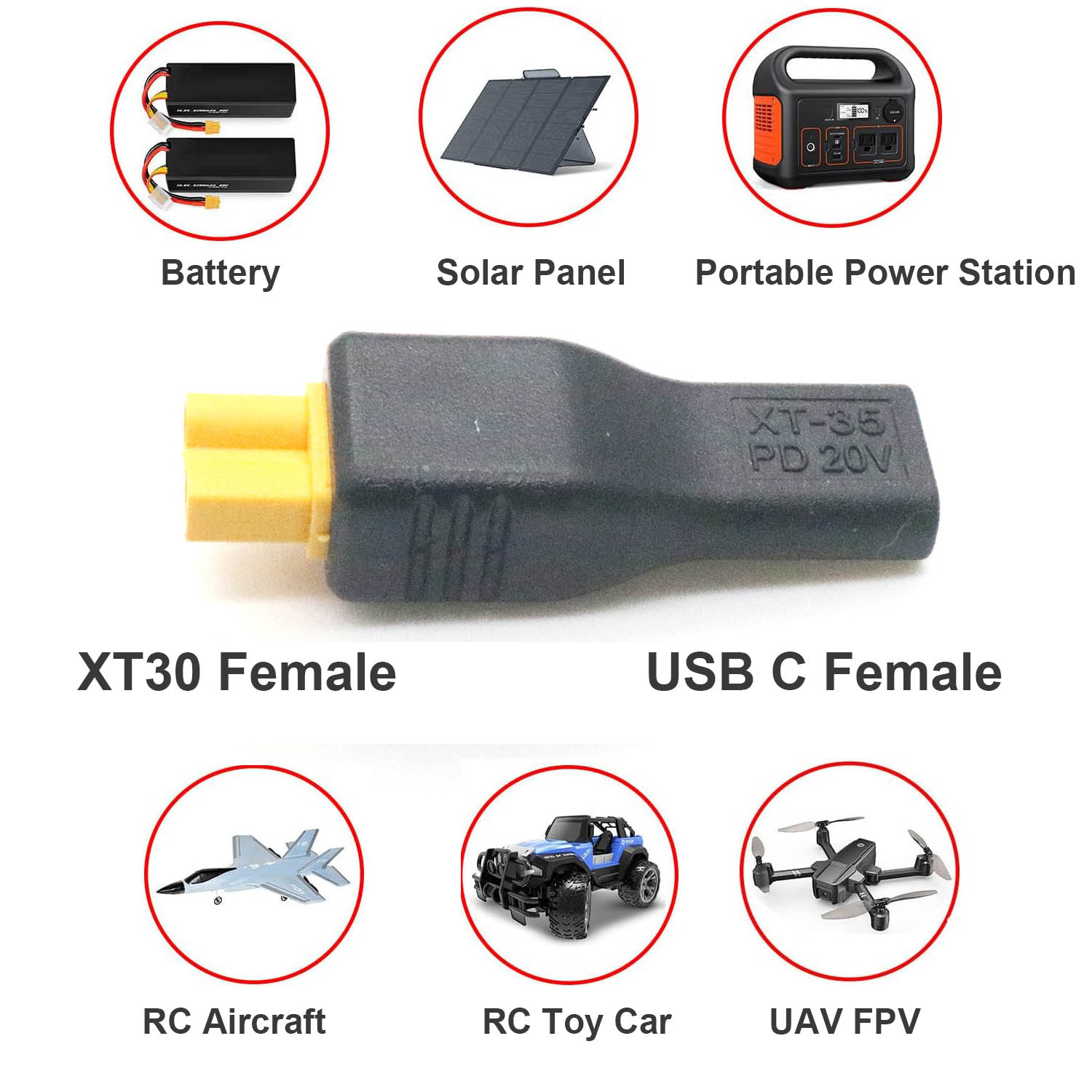 1pc USB Type C Female Input to - Drone Battery Connector ulasan dan harga