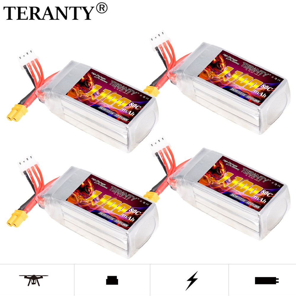 TERANTY 3S 11.1V 1100mAh 80C/1 - Drone Battery 3S ulasan dan harga