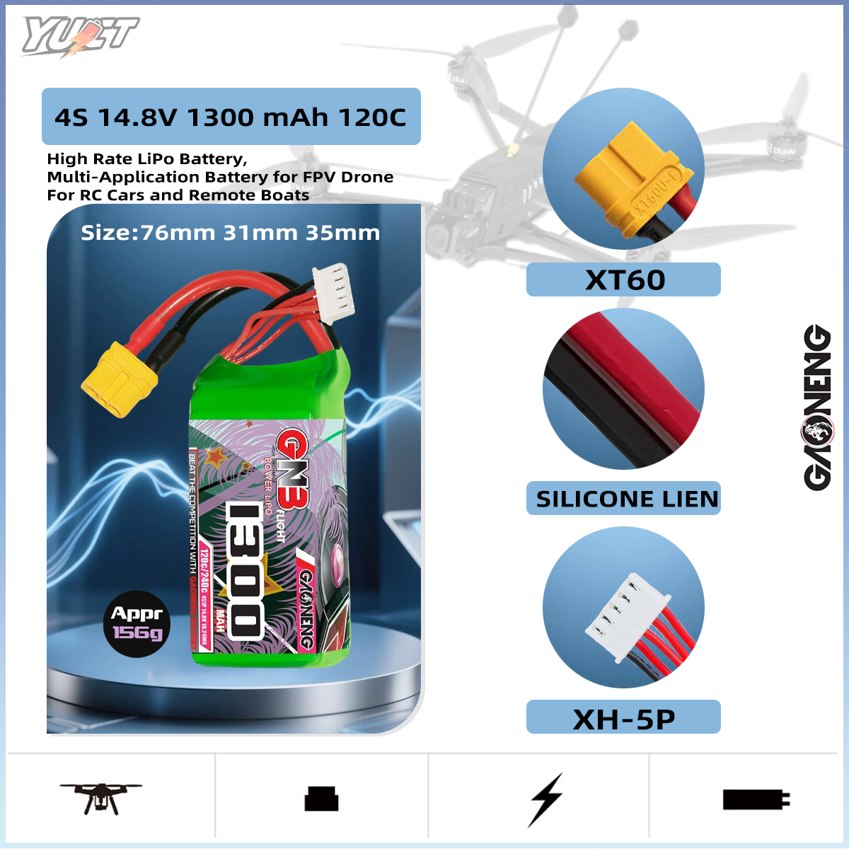 YUCT GNB 6S LiPo Battery 22.2V - Drone Battery 6S ulasan dan harga