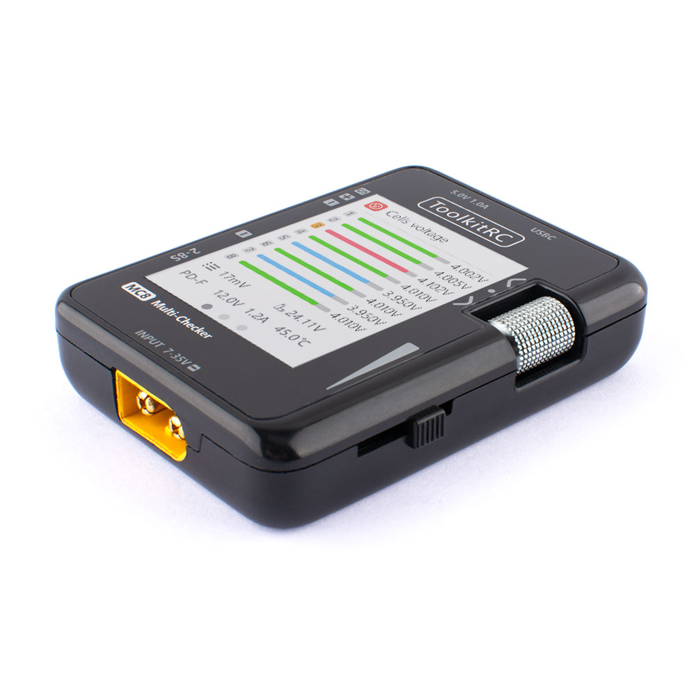 ToolkitRC MC8 Mini Size Cell c - Drone Battery Voltage Checker ulasan dan harga