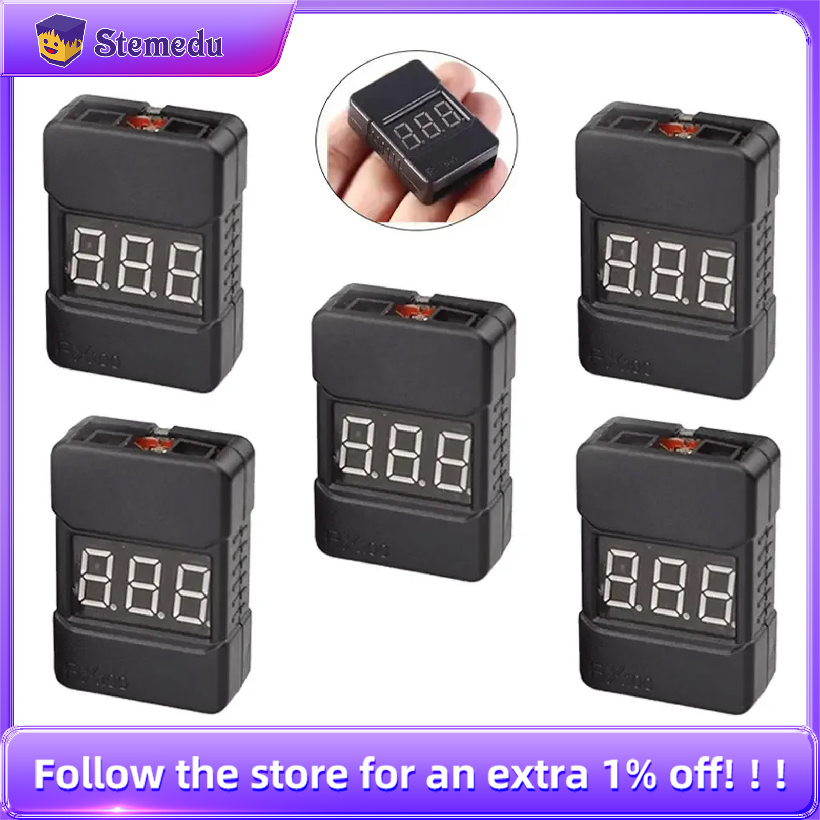BX100 1-8S Lipo Battery Voltag - Drone Battery Alarm ulasan dan harga